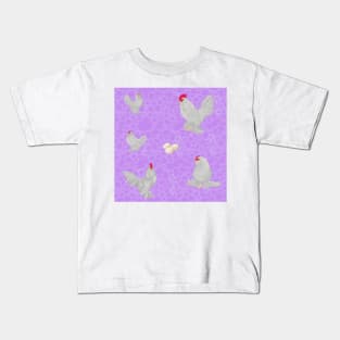 Lavender Belgian D'Uccle Pattern Purple Kids T-Shirt